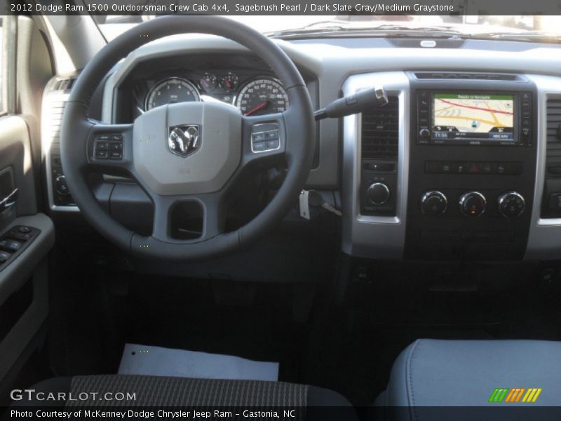 Sagebrush Pearl / Dark Slate Gray/Medium Graystone 2012 Dodge Ram 1500 Outdoorsman Crew Cab 4x4