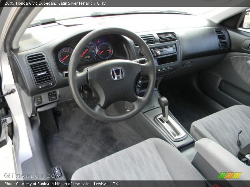 Satin Silver Metallic / Gray 2005 Honda Civic LX Sedan