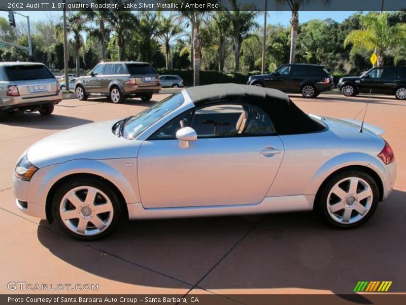 Lake Silver Metallic / Amber Red 2002 Audi TT 1.8T quattro Roadster