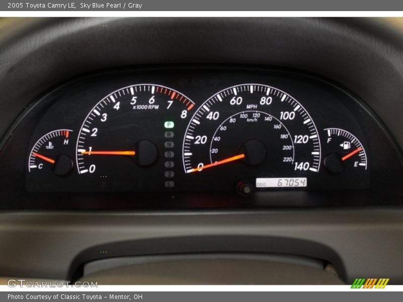 Sky Blue Pearl / Gray 2005 Toyota Camry LE