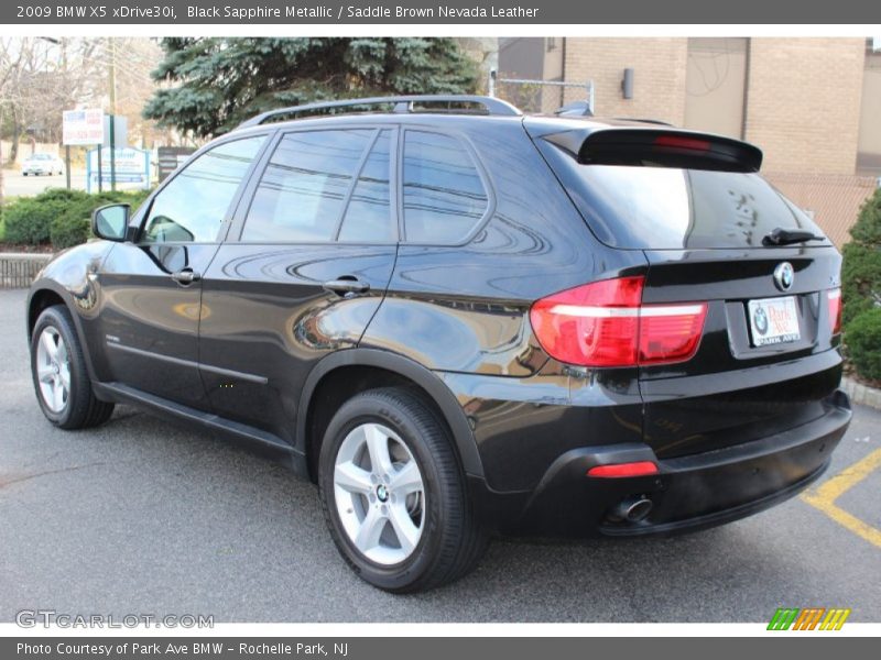 Black Sapphire Metallic / Saddle Brown Nevada Leather 2009 BMW X5 xDrive30i