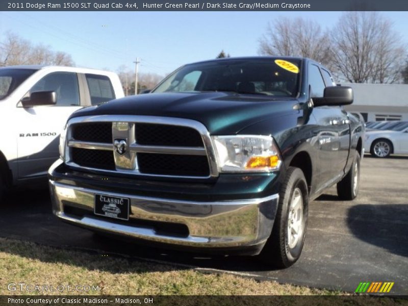 Hunter Green Pearl / Dark Slate Gray/Medium Graystone 2011 Dodge Ram 1500 SLT Quad Cab 4x4