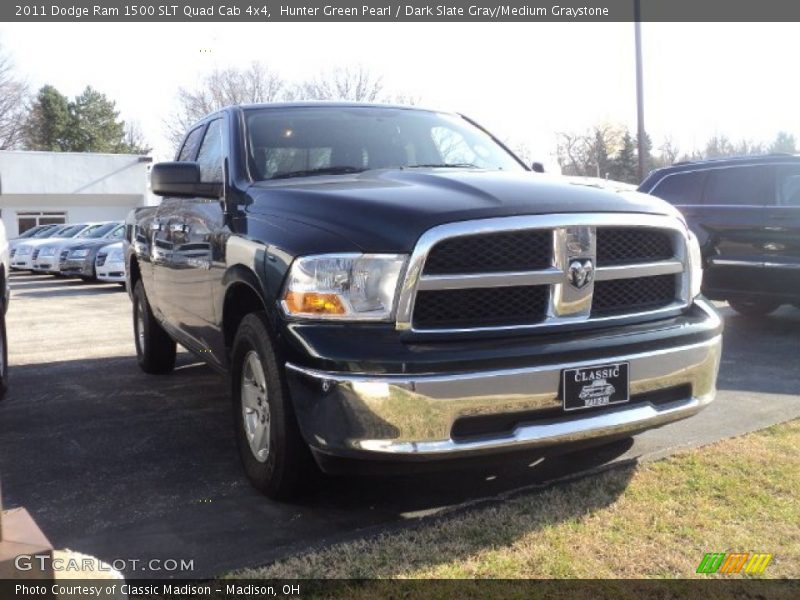 Hunter Green Pearl / Dark Slate Gray/Medium Graystone 2011 Dodge Ram 1500 SLT Quad Cab 4x4