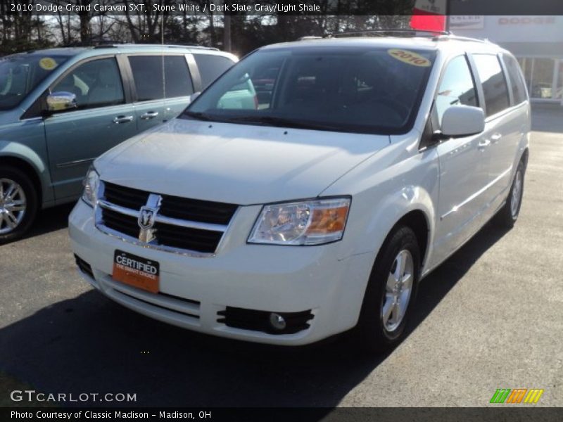 Stone White / Dark Slate Gray/Light Shale 2010 Dodge Grand Caravan SXT