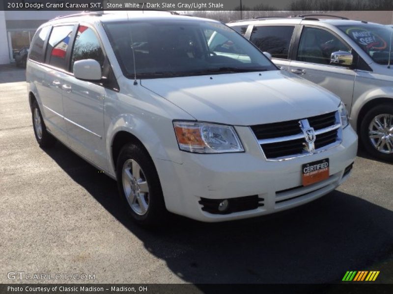 Stone White / Dark Slate Gray/Light Shale 2010 Dodge Grand Caravan SXT