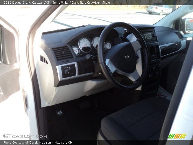 Stone White / Dark Slate Gray/Light Shale 2010 Dodge Grand Caravan SXT