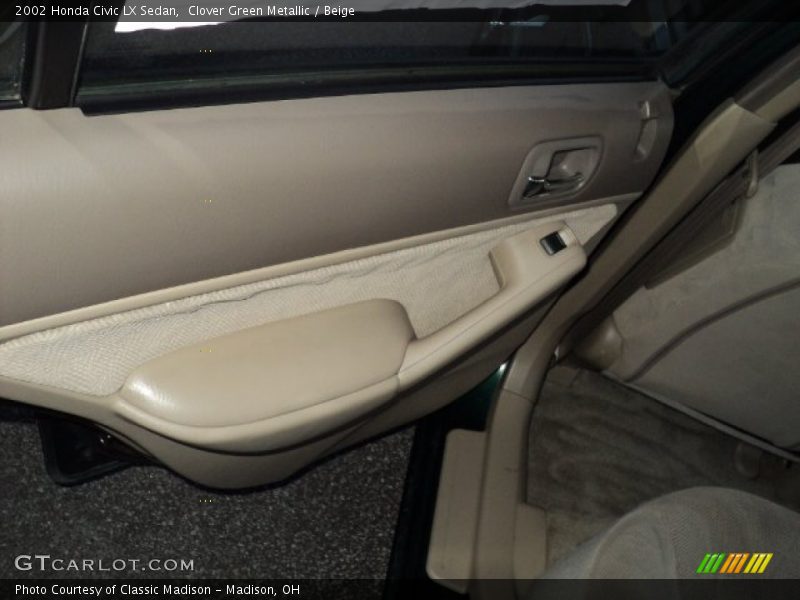 Clover Green Metallic / Beige 2002 Honda Civic LX Sedan