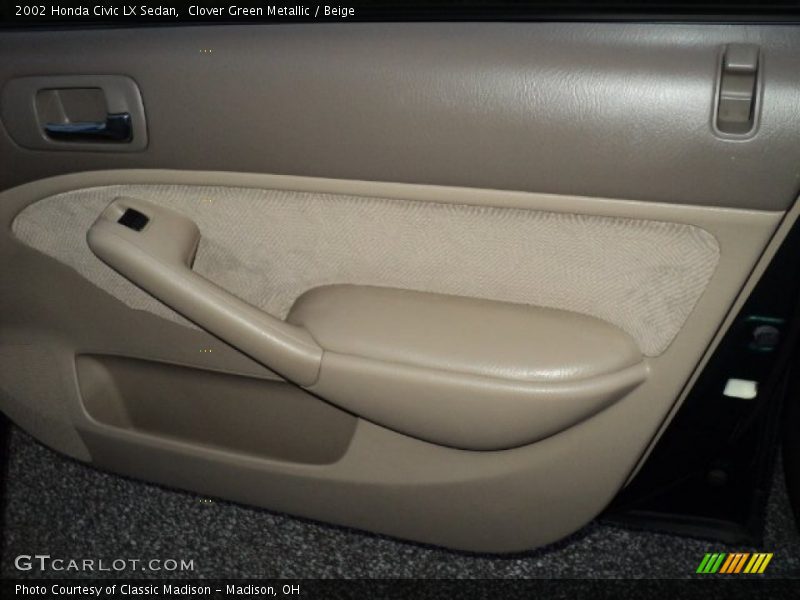 Clover Green Metallic / Beige 2002 Honda Civic LX Sedan