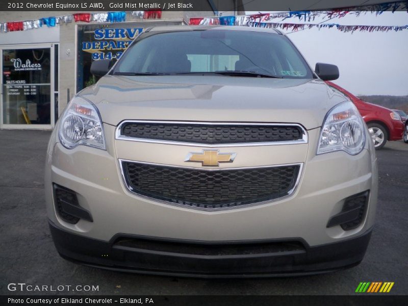 Gold Mist Metallic / Jet Black 2012 Chevrolet Equinox LS AWD