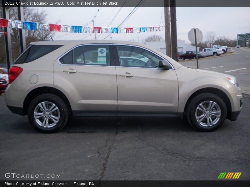 Gold Mist Metallic / Jet Black 2012 Chevrolet Equinox LS AWD