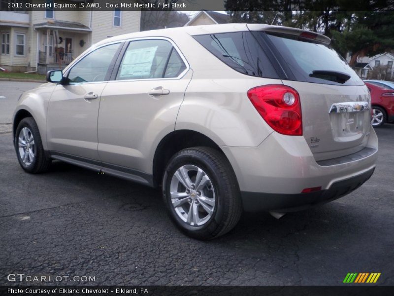 Gold Mist Metallic / Jet Black 2012 Chevrolet Equinox LS AWD