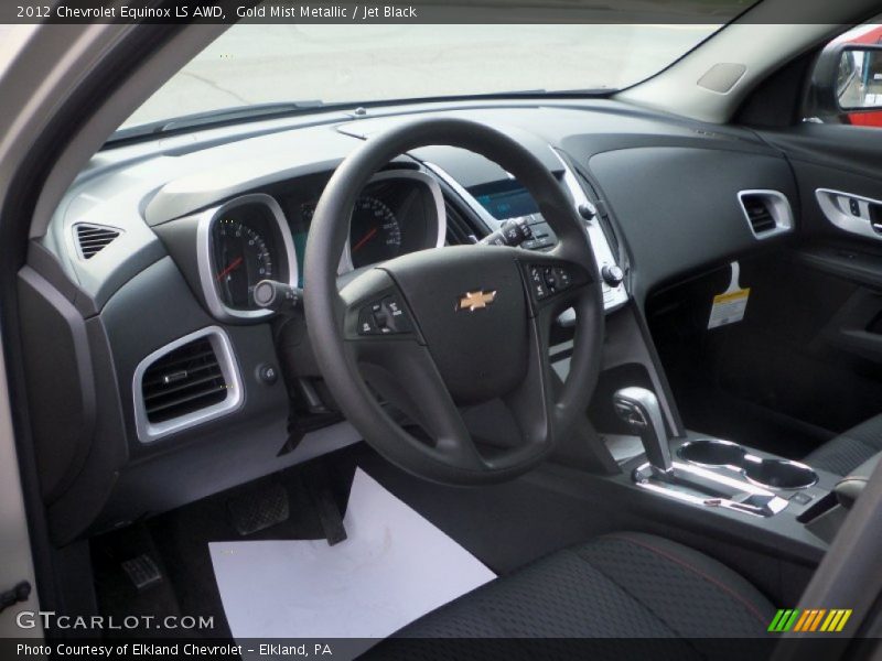 Gold Mist Metallic / Jet Black 2012 Chevrolet Equinox LS AWD