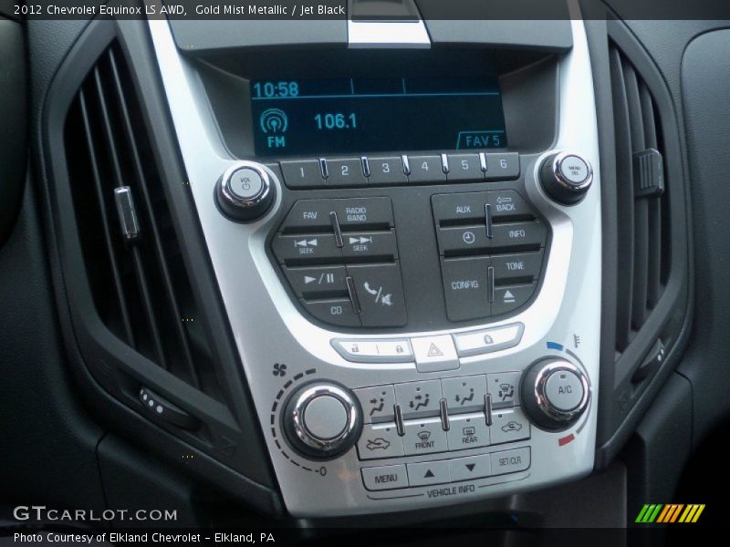Gold Mist Metallic / Jet Black 2012 Chevrolet Equinox LS AWD