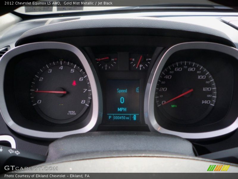 Gold Mist Metallic / Jet Black 2012 Chevrolet Equinox LS AWD