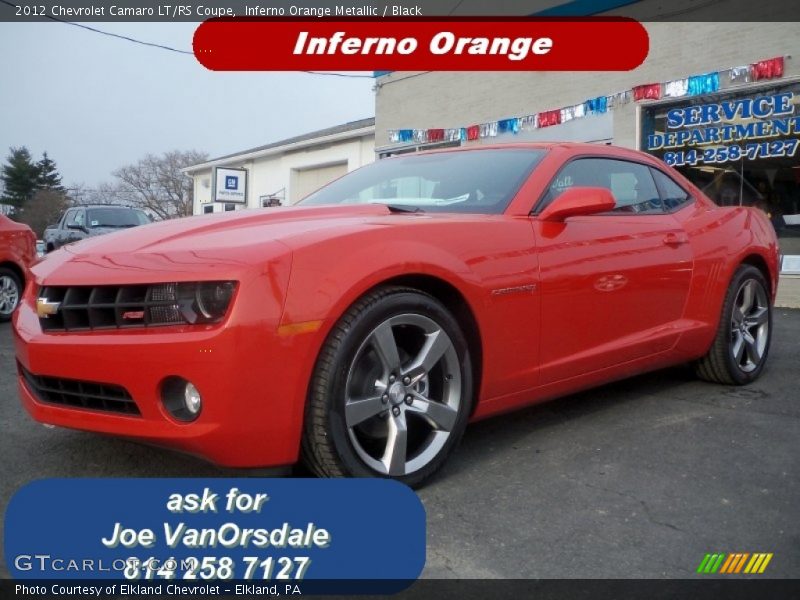 Inferno Orange Metallic / Black 2012 Chevrolet Camaro LT/RS Coupe