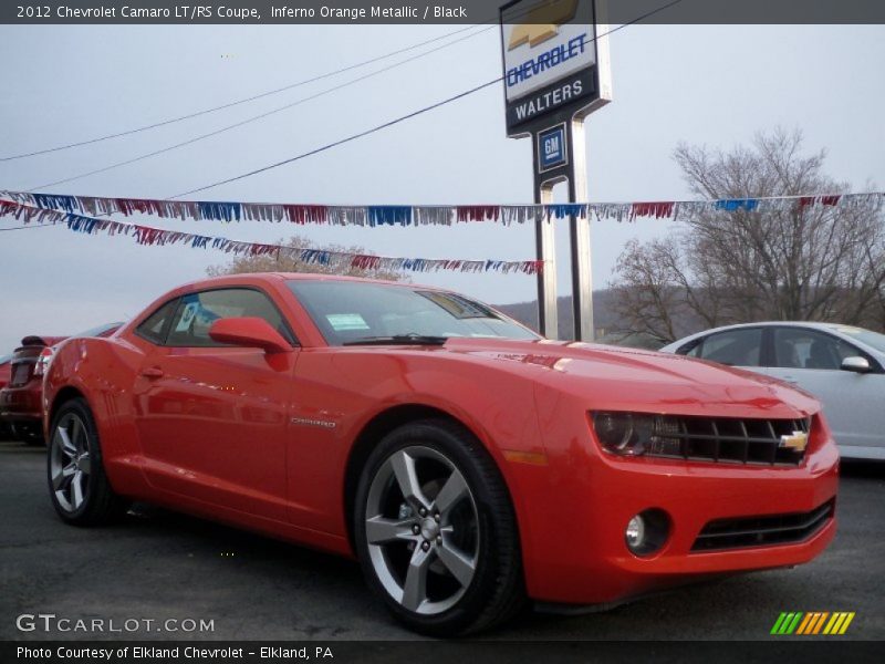 Inferno Orange Metallic / Black 2012 Chevrolet Camaro LT/RS Coupe