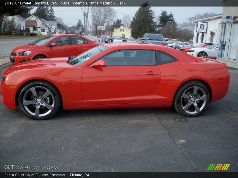 Inferno Orange Metallic / Black 2012 Chevrolet Camaro LT/RS Coupe