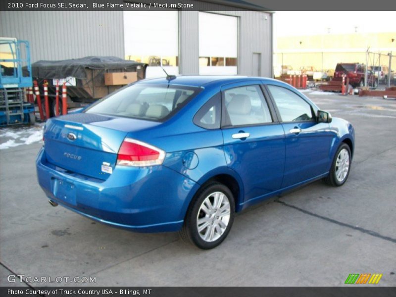 Blue Flame Metallic / Medium Stone 2010 Ford Focus SEL Sedan