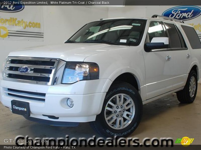 White Platinum Tri-Coat / Charcoal Black 2012 Ford Expedition Limited