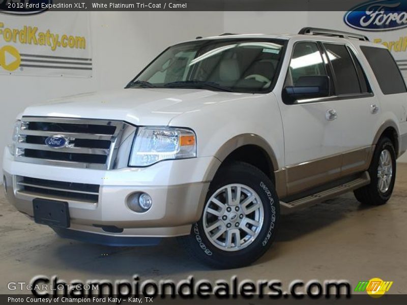 White Platinum Tri-Coat / Camel 2012 Ford Expedition XLT