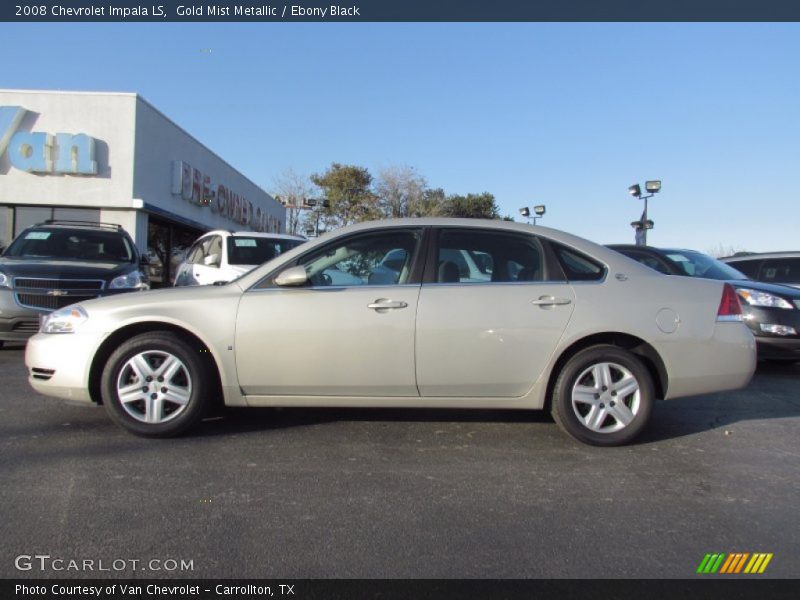 Gold Mist Metallic / Ebony Black 2008 Chevrolet Impala LS