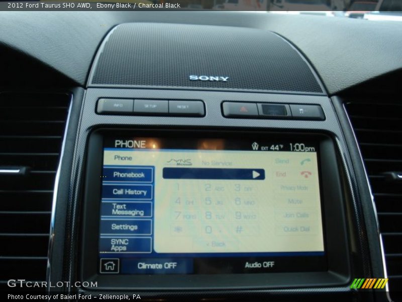 Ebony Black / Charcoal Black 2012 Ford Taurus SHO AWD