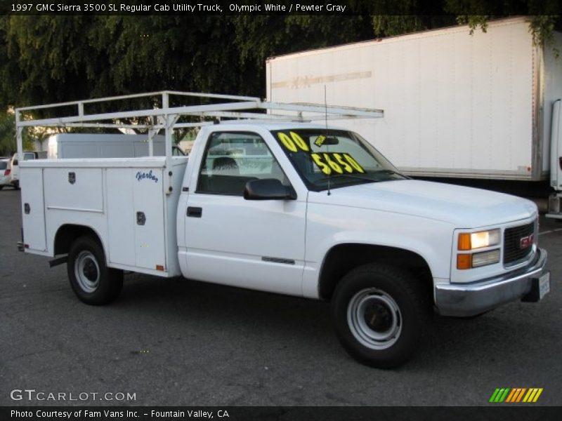  1997 Sierra 3500 SL Regular Cab Utility Truck Olympic White