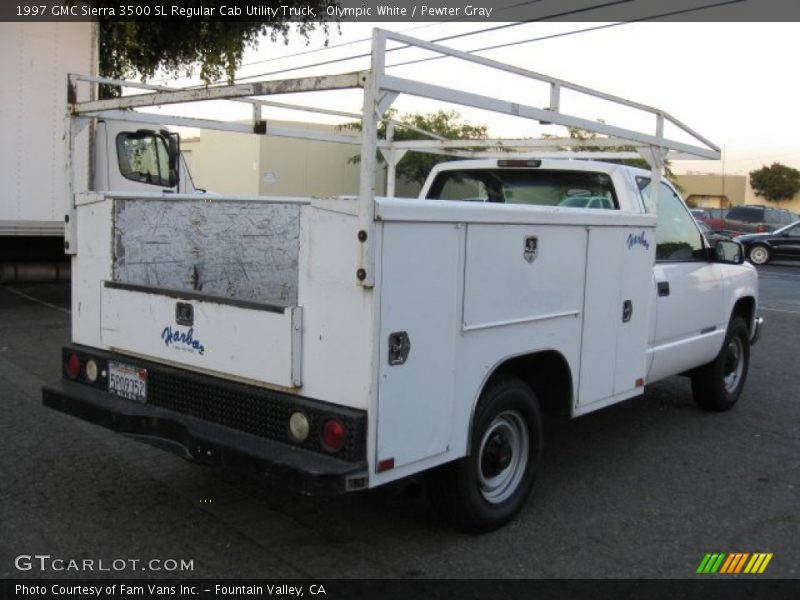 Olympic White / Pewter Gray 1997 GMC Sierra 3500 SL Regular Cab Utility Truck