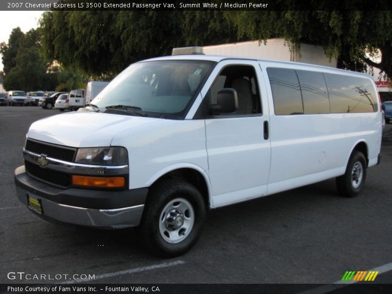 Summit White / Medium Pewter 2007 Chevrolet Express LS 3500 Extended Passenger Van