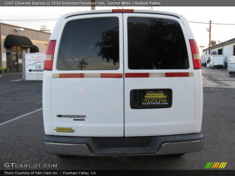 Summit White / Medium Pewter 2007 Chevrolet Express LS 3500 Extended Passenger Van