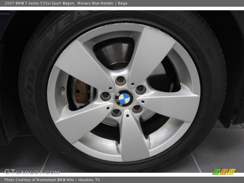 Monaco Blue Metallic / Beige 2007 BMW 5 Series 530xi Sport Wagon