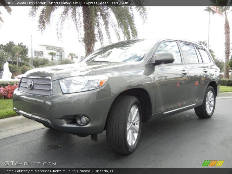 Cypress Green Pearl / Ash 2009 Toyota Highlander Hybrid Limited 4WD