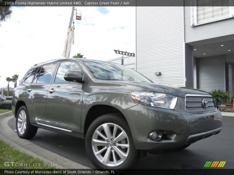 Cypress Green Pearl / Ash 2009 Toyota Highlander Hybrid Limited 4WD