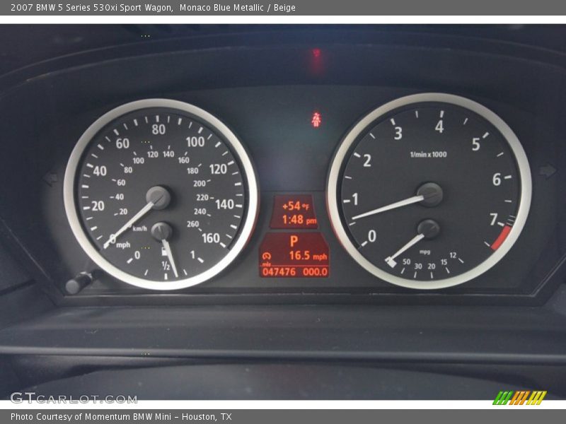 Monaco Blue Metallic / Beige 2007 BMW 5 Series 530xi Sport Wagon