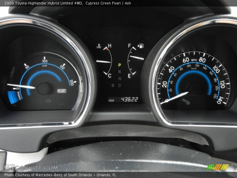 Cypress Green Pearl / Ash 2009 Toyota Highlander Hybrid Limited 4WD