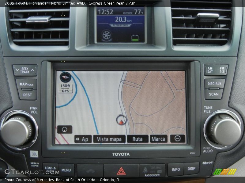 Cypress Green Pearl / Ash 2009 Toyota Highlander Hybrid Limited 4WD