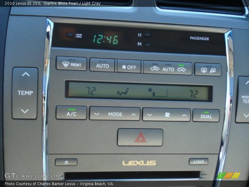 Starfire White Pearl / Light Gray 2010 Lexus ES 350