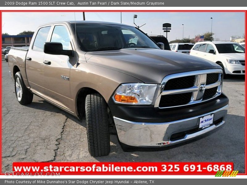 Austin Tan Pearl / Dark Slate/Medium Graystone 2009 Dodge Ram 1500 SLT Crew Cab