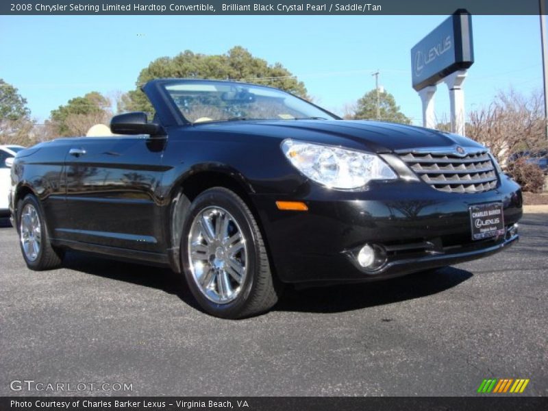 Brilliant Black Crystal Pearl / Saddle/Tan 2008 Chrysler Sebring Limited Hardtop Convertible