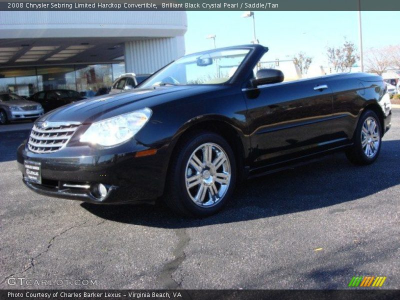Brilliant Black Crystal Pearl / Saddle/Tan 2008 Chrysler Sebring Limited Hardtop Convertible
