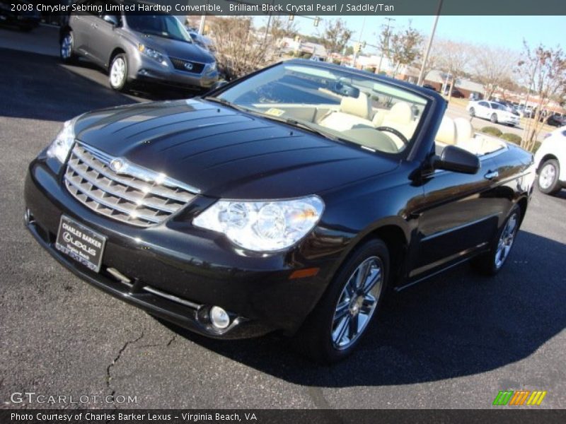 Brilliant Black Crystal Pearl / Saddle/Tan 2008 Chrysler Sebring Limited Hardtop Convertible