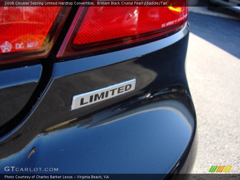 Brilliant Black Crystal Pearl / Saddle/Tan 2008 Chrysler Sebring Limited Hardtop Convertible