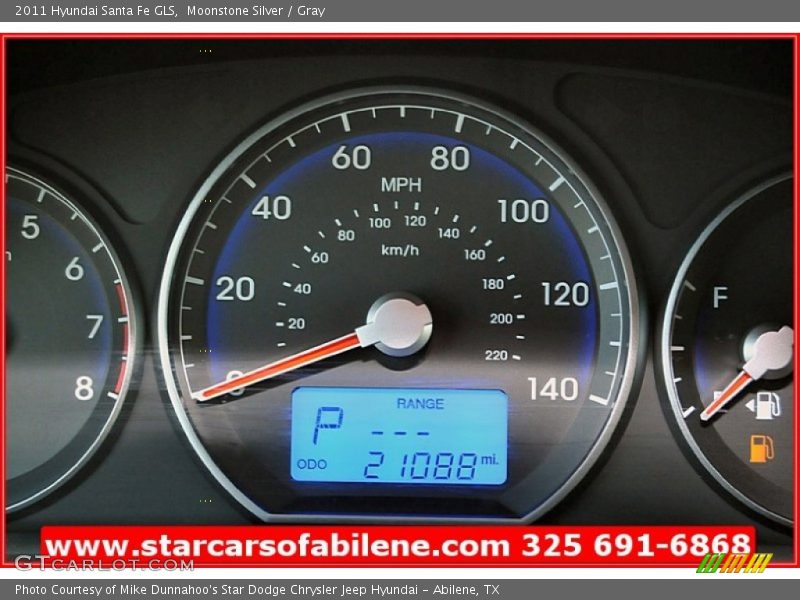 Moonstone Silver / Gray 2011 Hyundai Santa Fe GLS