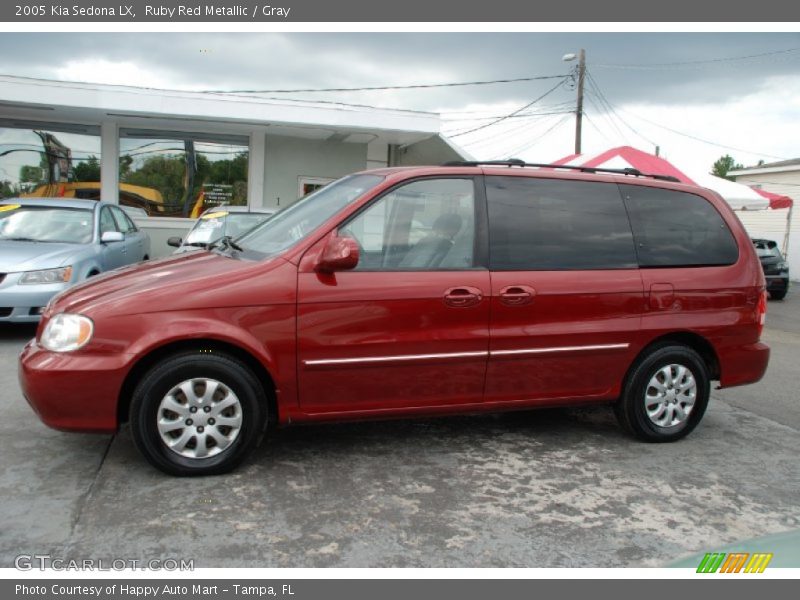 Ruby Red Metallic / Gray 2005 Kia Sedona LX
