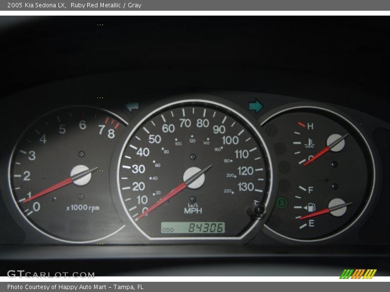 Ruby Red Metallic / Gray 2005 Kia Sedona LX