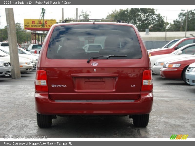 Ruby Red Metallic / Gray 2005 Kia Sedona LX