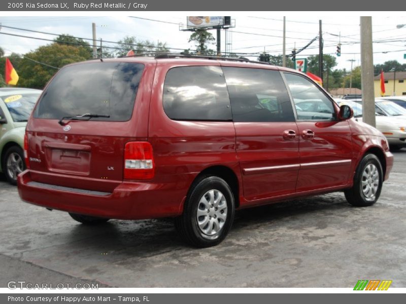 Ruby Red Metallic / Gray 2005 Kia Sedona LX