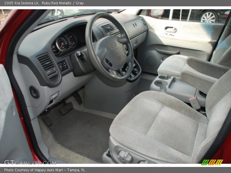 Ruby Red Metallic / Gray 2005 Kia Sedona LX
