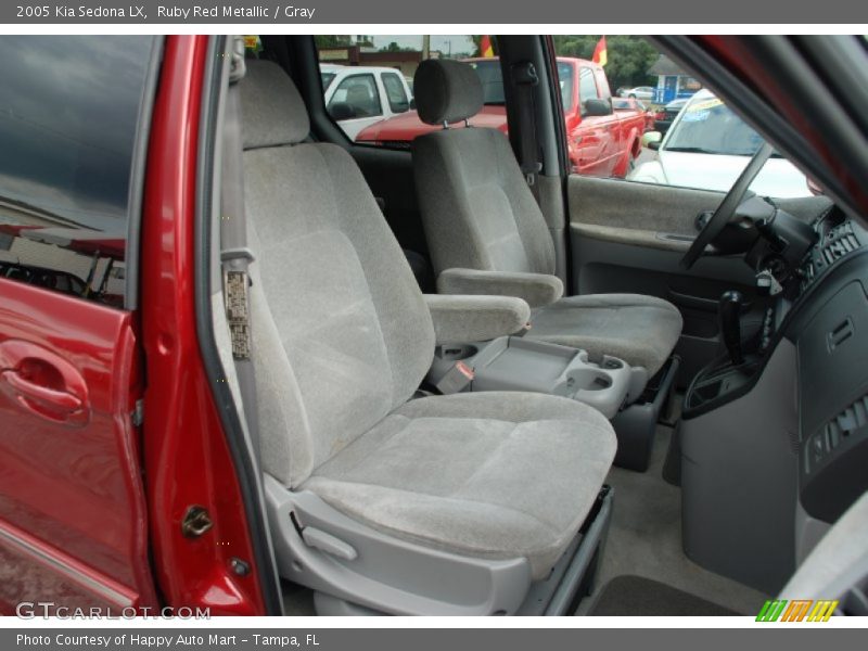 Ruby Red Metallic / Gray 2005 Kia Sedona LX