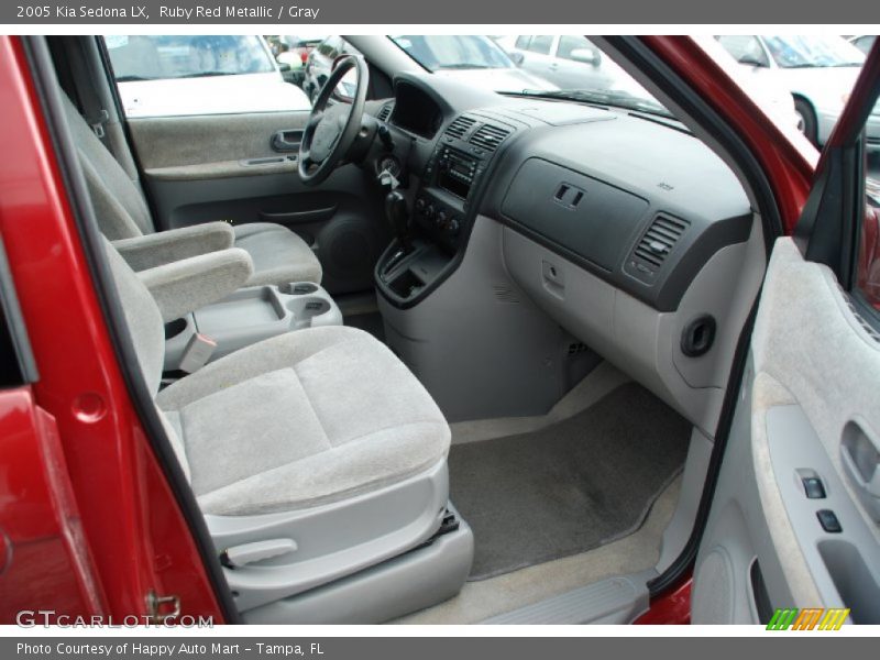 Ruby Red Metallic / Gray 2005 Kia Sedona LX